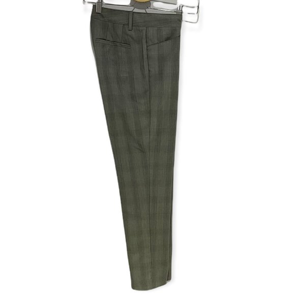 Theory 100% Wool Tamzen Plaid Straight Leg Dress Pant Trousers Cobble Grey 0 NWT - Picture 2 of 11